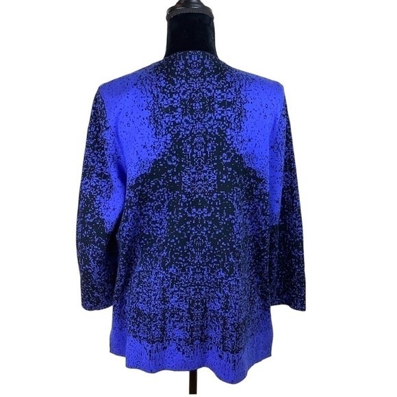 KASPER COLORBLOCK OPEN FRONT ASYMMETRICAL CARDIGAN - Picture 5 of 7